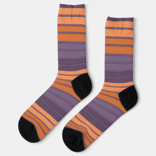 Yellow with lilac striped pattern  socks