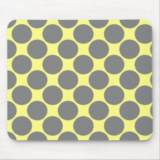 Yellow with polka grey dots mouse pad