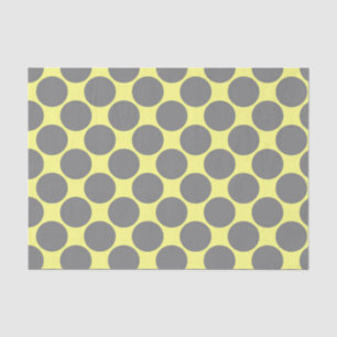 Yellow with polka grey dots tissue paper