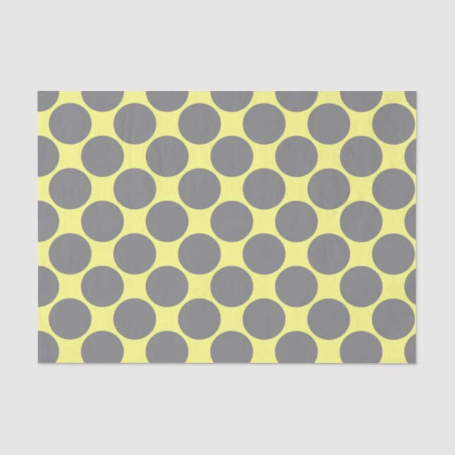 Yellow with polka grey dots tissue paper (Front)