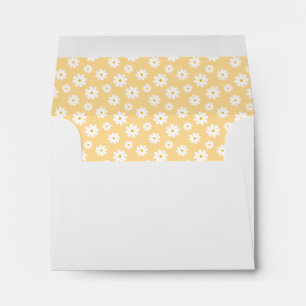 Yellow with White Daisy Pattern Envelopes