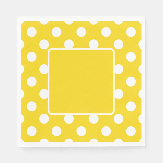 Yellow With White Polka Dots Napkin (Front)