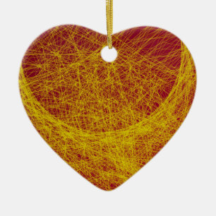 yellow  wood abstract art ceramic ornament