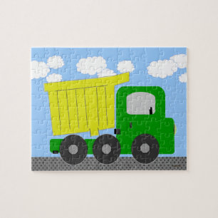 Yellow Work Truck Digital Art Jigsaw Puzzle