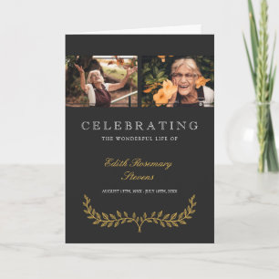 Yellow Wreath Celebrating Life Funeral Program