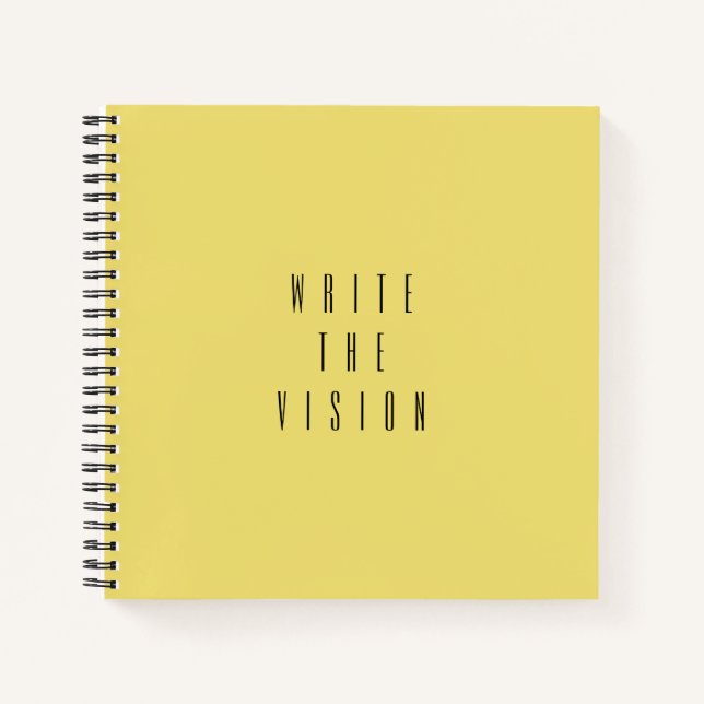 Yellow 'Write The Vision' Typography Journal (Front)