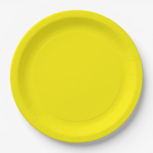 Yellow-yellow, sunshine yellow, paper plate