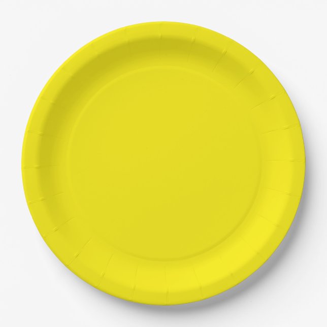 Yellow-yellow, sunshine yellow, paper plate (Front)
