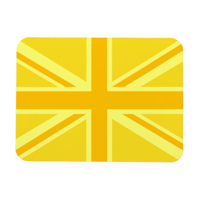 Yellow Yellow Union Jack British Flag Background Magnet (Horizontal)