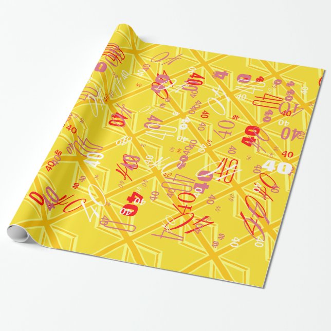 Yellow Yellow Union Jack British Flag Background Wrapping Paper (Unrolled)