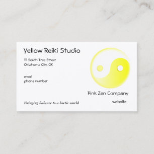 Yellow Yin Yang symbol Business Card