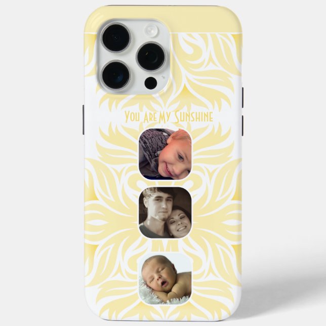 Yellow You Are My Sunshine Floral Photo Collage Case-Mate iPhone Case (Back)