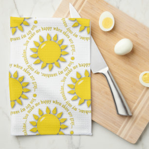 Yellow You Are My Sunshine Kitchen Towel