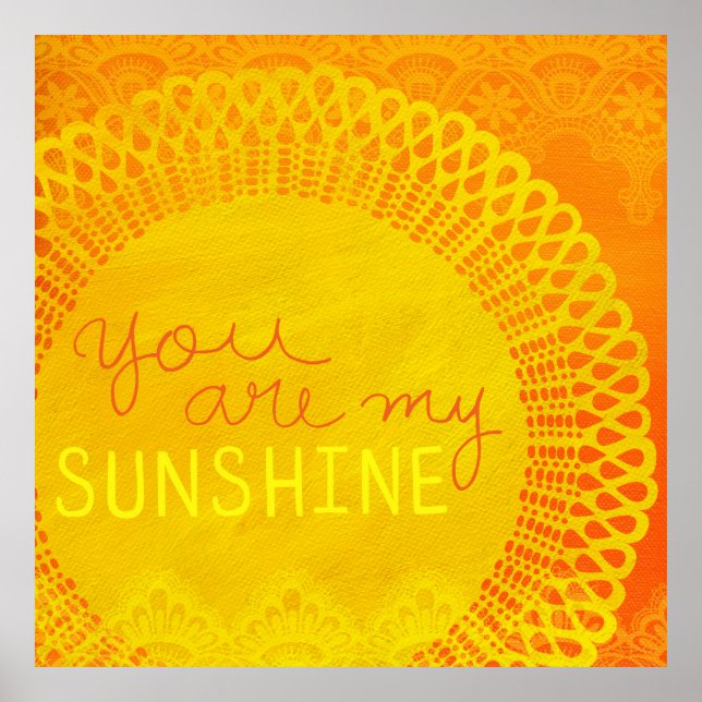 Yellow You Are My Sunshine Painting Poster (Front)