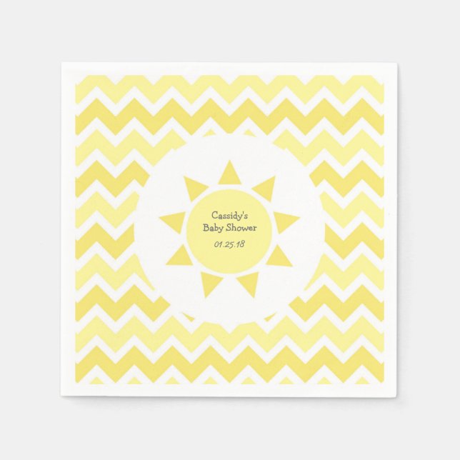 Yellow You are my sunshine theme party Napkin (Front)