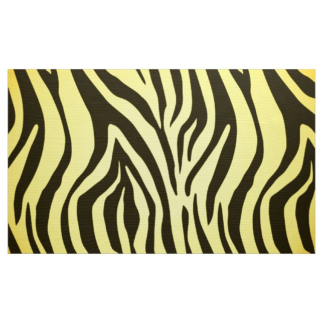 Yellow zebra animal print pattern fabric (Yard)