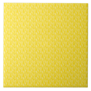 Yellow Zebra Print Pattern Ceramic Tile