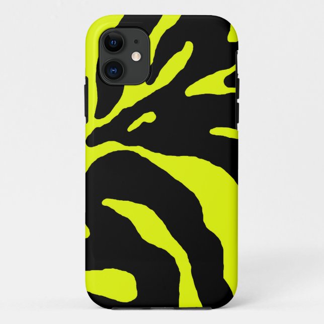 Yellow Zebra Stripe Animal Print Case-Mate iPhone Case (Back)