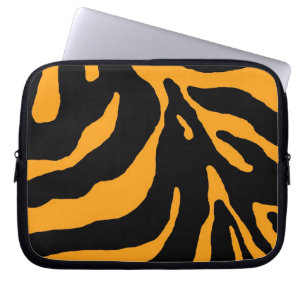 Yellow Zebra Stripe Animal Print Laptop Sleeve