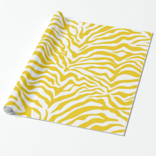Yellow Zebra Stripe Wrapping Paper