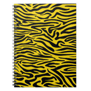 Yellow Zebra Stripes Preppy Wild Animal Print Notebook
