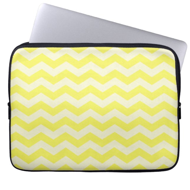 Yellow Zig Zag Pattern Laptop Sleeve (Front)