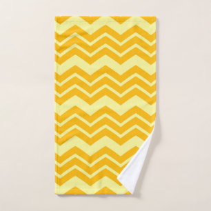 Yellow Zigzag Chevron Pattern Design Hand Towel