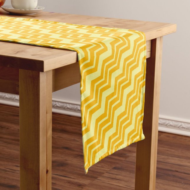 Yellow Zigzag Chevron Pattern Design  Short Table Runner (Creator Uploaded)