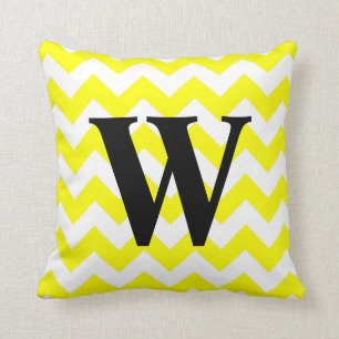 Yellow Zigzag Monogram Cushion