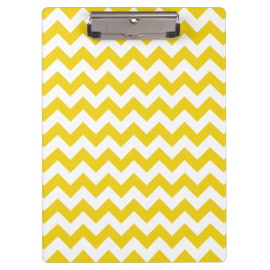 Yellow Zigzag, Yellow Chevron, Geometric Pattern Clipboard