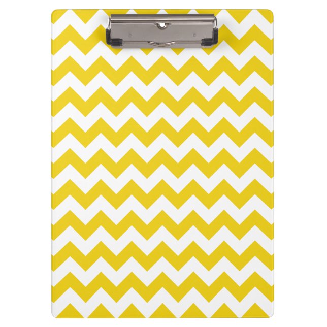 Yellow Zigzag, Yellow Chevron, Geometric Pattern Clipboard (Front)