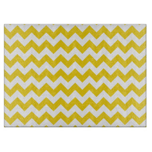Yellow Zigzag, Yellow Chevron, Geometric Pattern Cutting Board