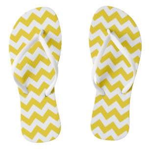 Yellow Zigzag, Yellow Chevron, Geometric Pattern Thongs