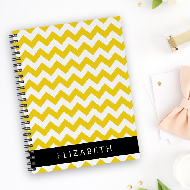 Yellow Zigzag, Yellow Chevron, Your Name Notebook (Creator Uploaded)