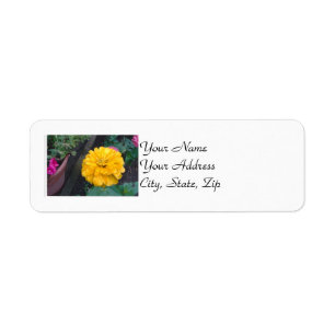 Yellow Zinnia Return Address Label
