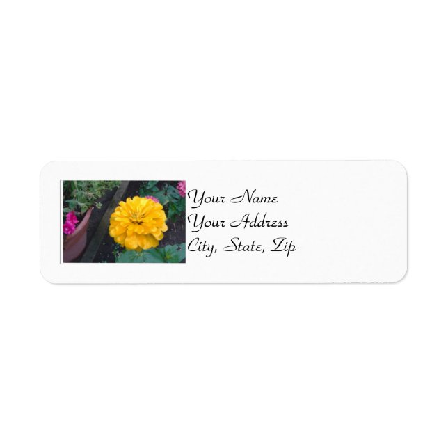 Yellow Zinnia Return Address Label (Front)