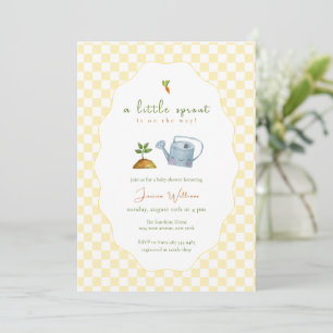 Yellowe Green Little Sprout Garden Baby Shower Invitation