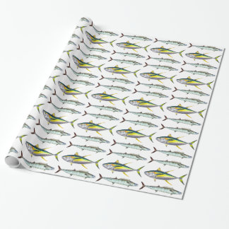 yellowfin and wahoo fish pattern wrapping paper