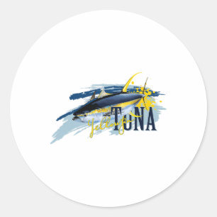 Yellowfin Tuna Deep Sea Fishing Sailor Fisherman N Classic Round Sticker