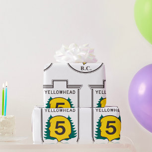 Yellowhead Road Sign Wrapping Paper
