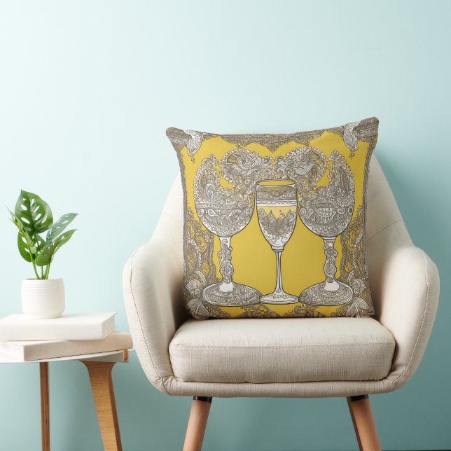 Yellowing on Lace AI art  Cushion (Chair)