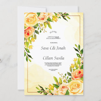 Yellowish Elegant Flowers Invitation