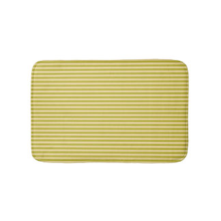 Yellowish Green and Buttercream Colour Stripes Bath Mat