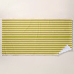 Yellowish Green and Buttercream Colour Stripes Beach Towel
