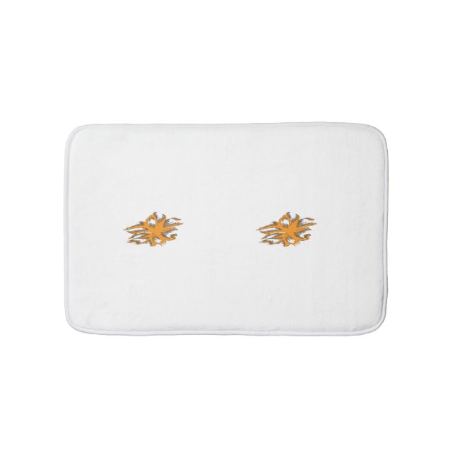 Yellowish Orange, Orangy Yellow  decorative Bath Mat (Front)