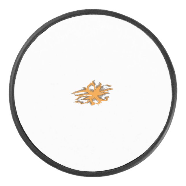 Yellowish Orange, Orangy Yellow  decorative Hockey Puck (Front)