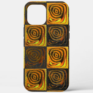 Yellowish squares and circles in rustic mosaic thr iPhone 12 pro max case