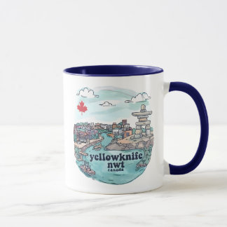 Yellowknife NWT Canada Cute Pastel Skyline  Mug