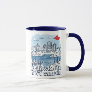 Yellowknife NWT Canada Simple Blue Skyline Cute Mug