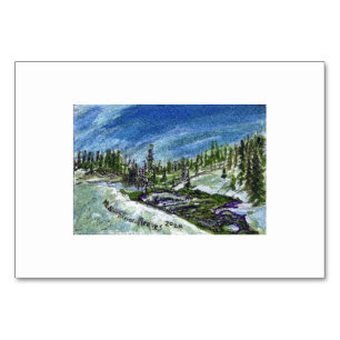 Yellowstone 1 Miniature Watercolor Image by MHHR Table Number